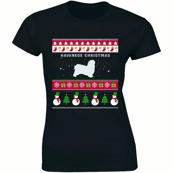 Havanese Christmas - Xmas Holiday Dog Lover Women's Ugly T-Shirt