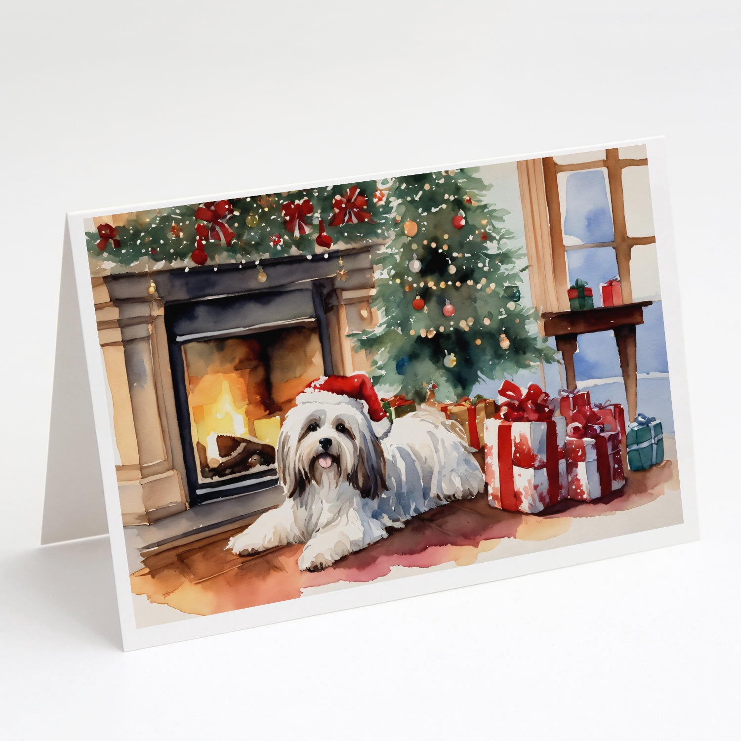 Havanese Cozy Christmas Greeting Cards Pack of 8 7 in x 5 in