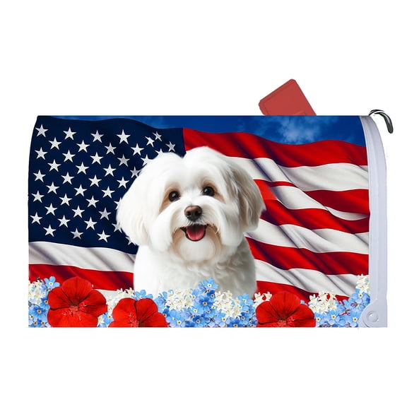 Havanese Cream - Best of Breed Patriotic Dog Breed Mail Box Cover