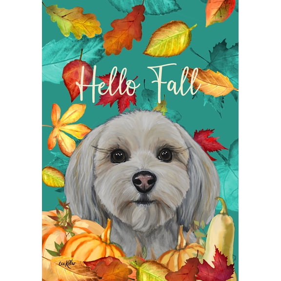 Havanese Cream - Hippie Hound Studios Fall Garden Flag