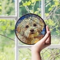 thumbnail image 1 of Havanese Dog Glass Suncatcher, Unique Pet Memorial Art, Cozy Rustic Home Decor, 7.9 in, 1 of 3
