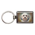 thumbnail image 1 of Havanese Dog Illustration Metal Rectangle Keychain, 1 of 7