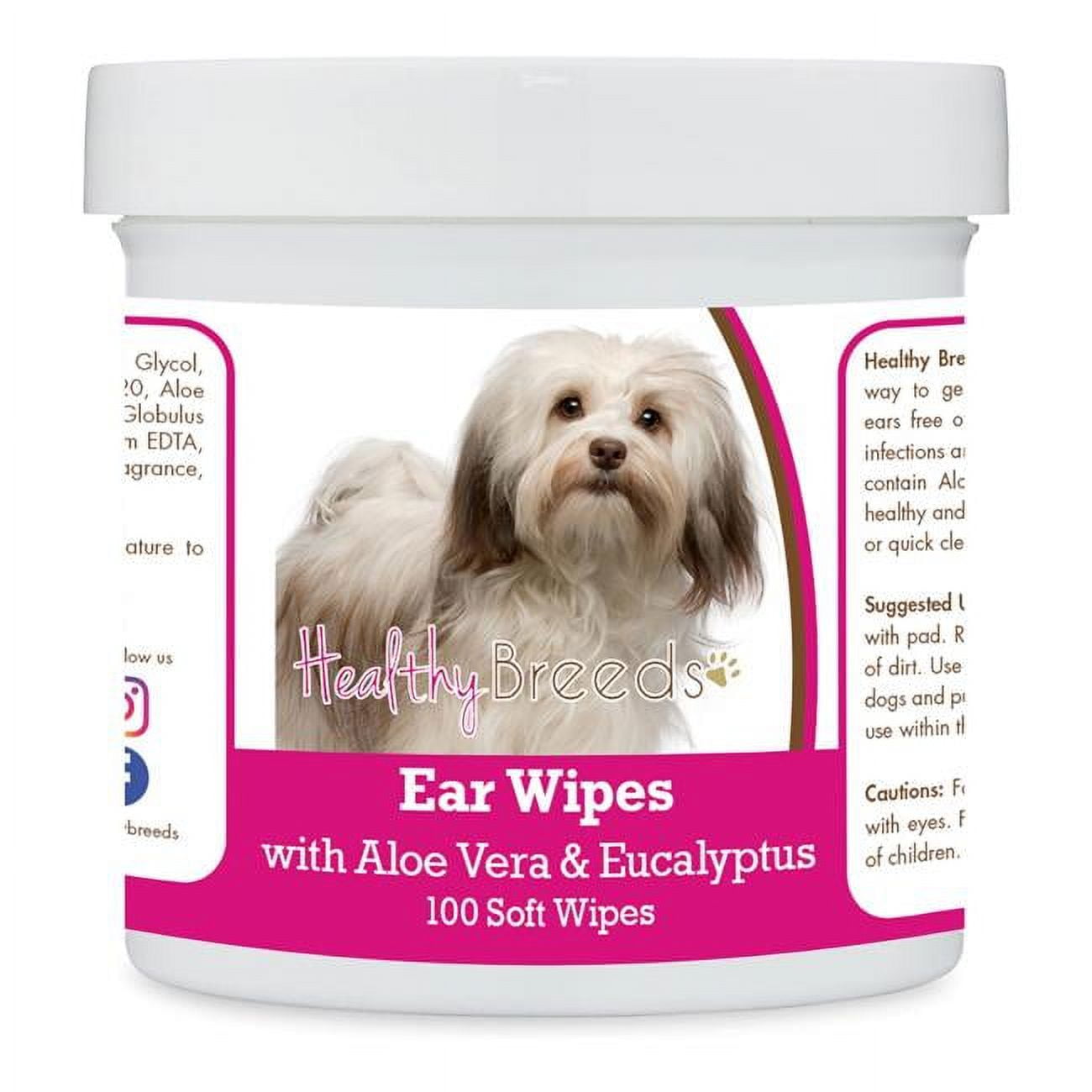 Havanese Ear Cleaning Wipes with Aloe & Eucalyptus for Dogs 100 Count