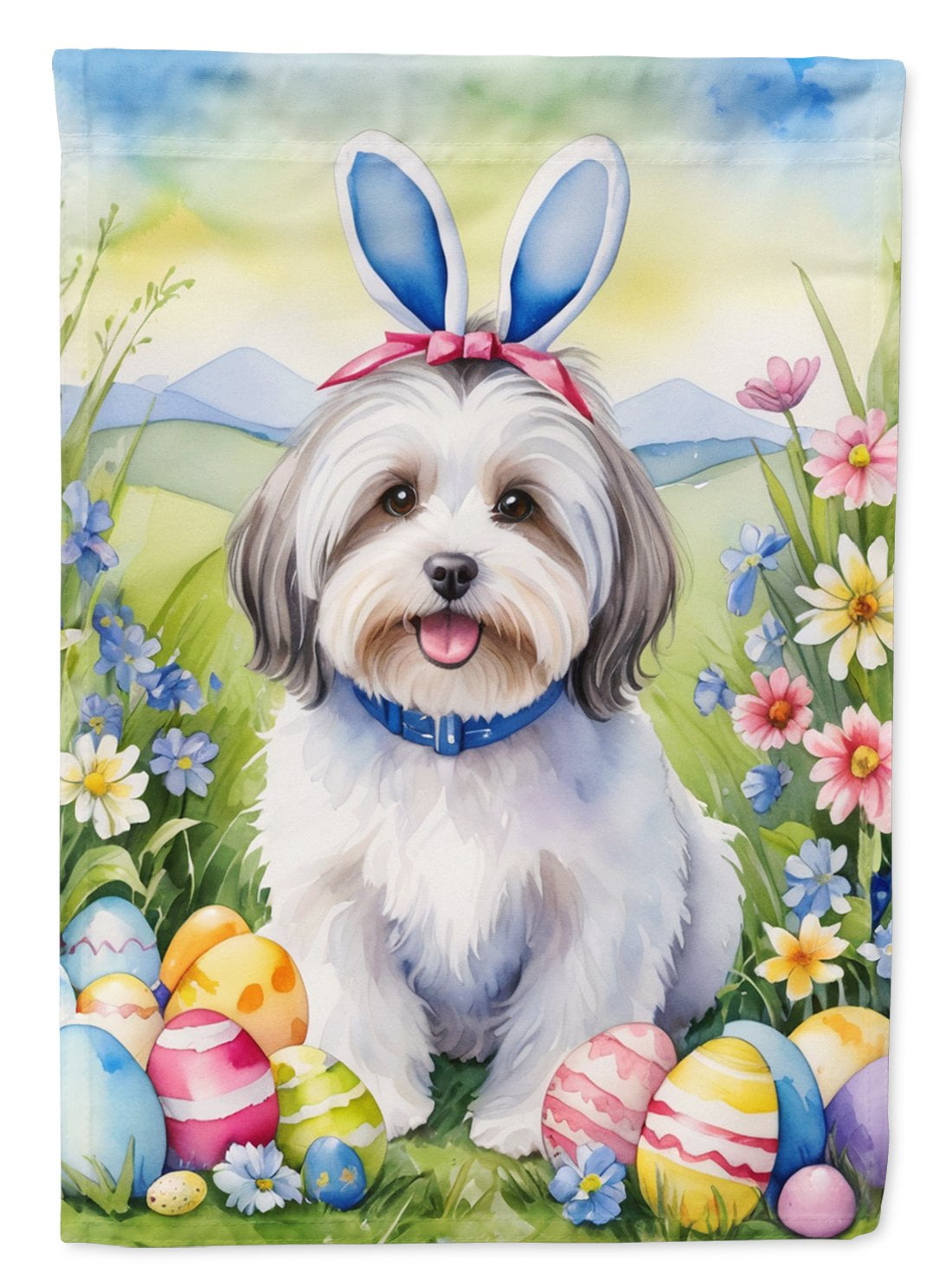 Havanese Easter Egg Hunt Garden Flag 11.25 in x 15.5 in