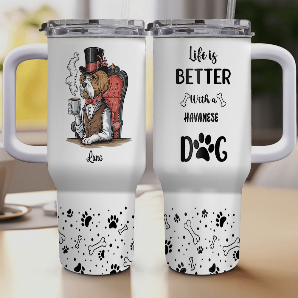 Dog Dad Tumbler 20oz - Personalized Stainless Steel Insulated Cup, Father's Day Gift For Dog Lovers - View #3