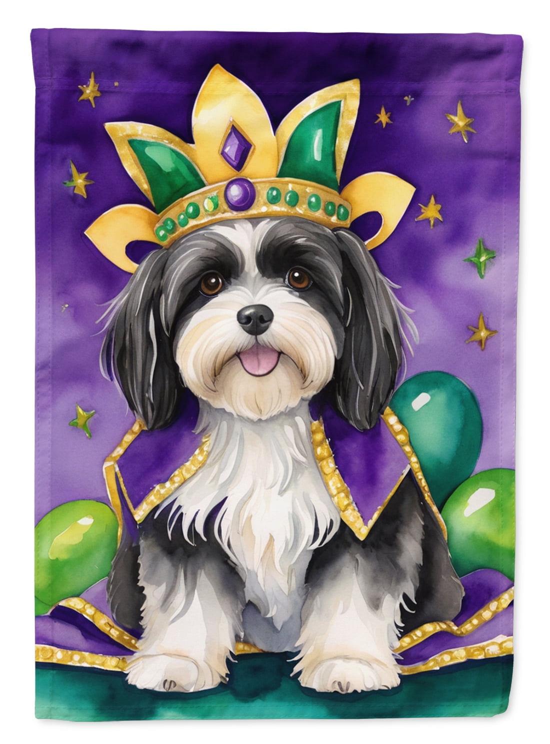 Havanese King of Mardi Gras House Flag 28 in x 40 in