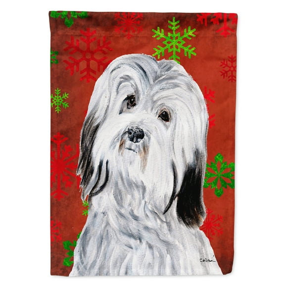 Havanese Red Snowflakes Holiday Garden Flag