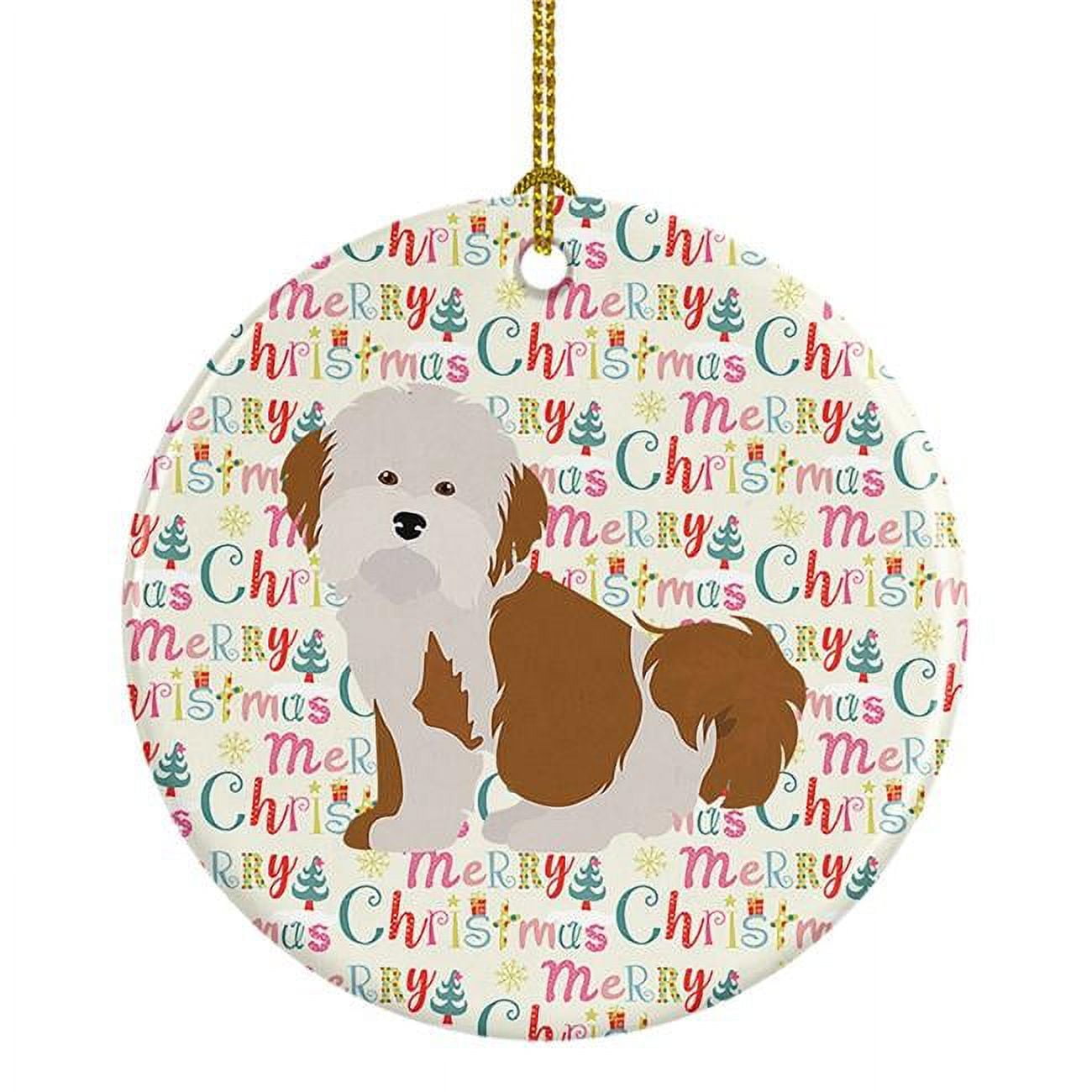 Havanese #2 Merry Christmas Ceramic Ornament 2.8 in x 2.8 in