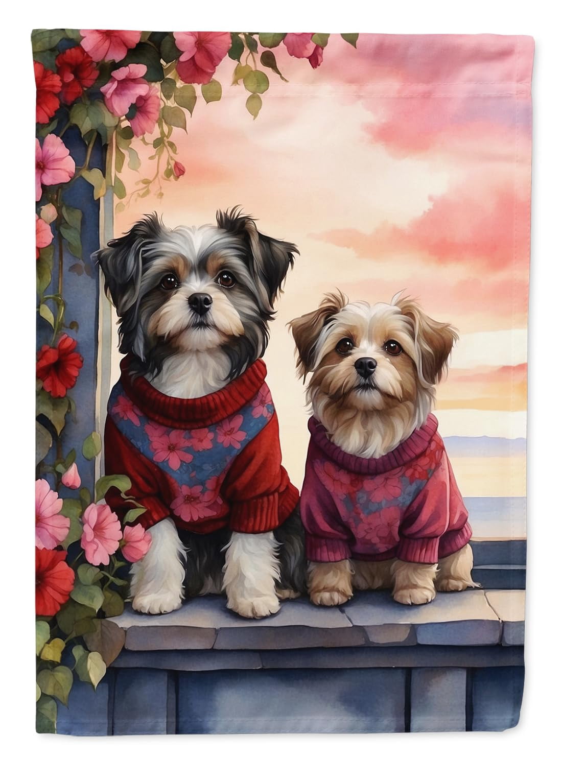 Havanese Two Hearts Garden Flag 11.25 in x 15.5 in