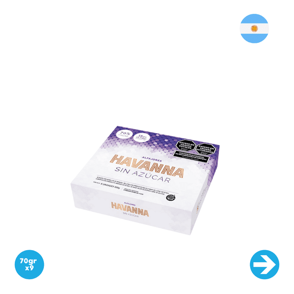 Havanna Alfajor Sin Azucar X9 Units