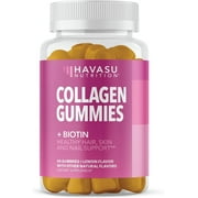 Havasu Collagen Gummies for Women Hair, Nails, & Skin | Collagen Type I and III with Zinc, Vitamin E & C | 3000mcg Biotin for Hair Growth , 60ct