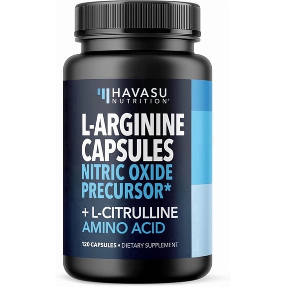 Havasu Nutrition L-Arginine & L-Citrulline Complex Capsules, Pre-Workout Support, 120 Count