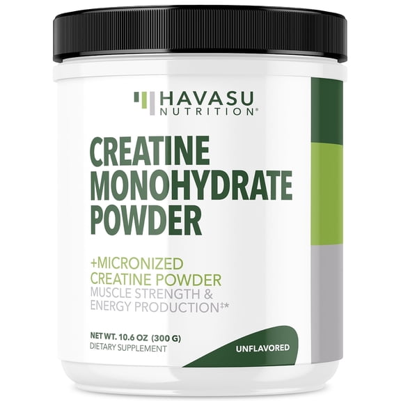 Havasu Nutrition Micronized Creatine Monohydrate Powder for Men, Unflavored, 10.6 oz (60 Servings)
