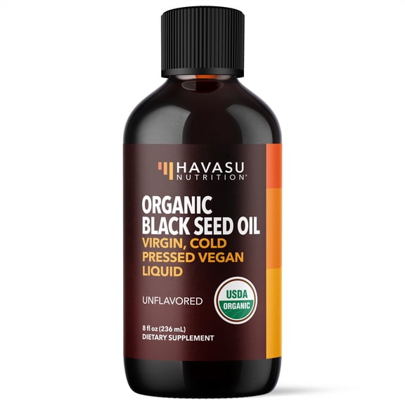 Havasu Nutrition Organic Cold-Pressed Black Seed Oil Liquid Supplement, Unflavored, 8 fl oz