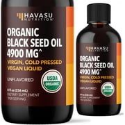 Havasu Nutrition Organic Black Seed Oil Liquid, 8 floz | Immune Support & Digestive Health