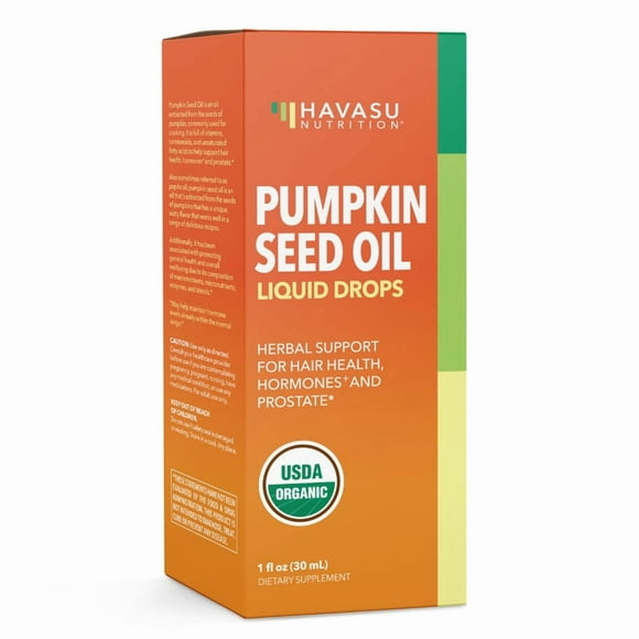 Havasu Organic Pumpkin Seed Hair Oil | Hair Health Drops and Daily Health Support | Unflavored, 30 ml