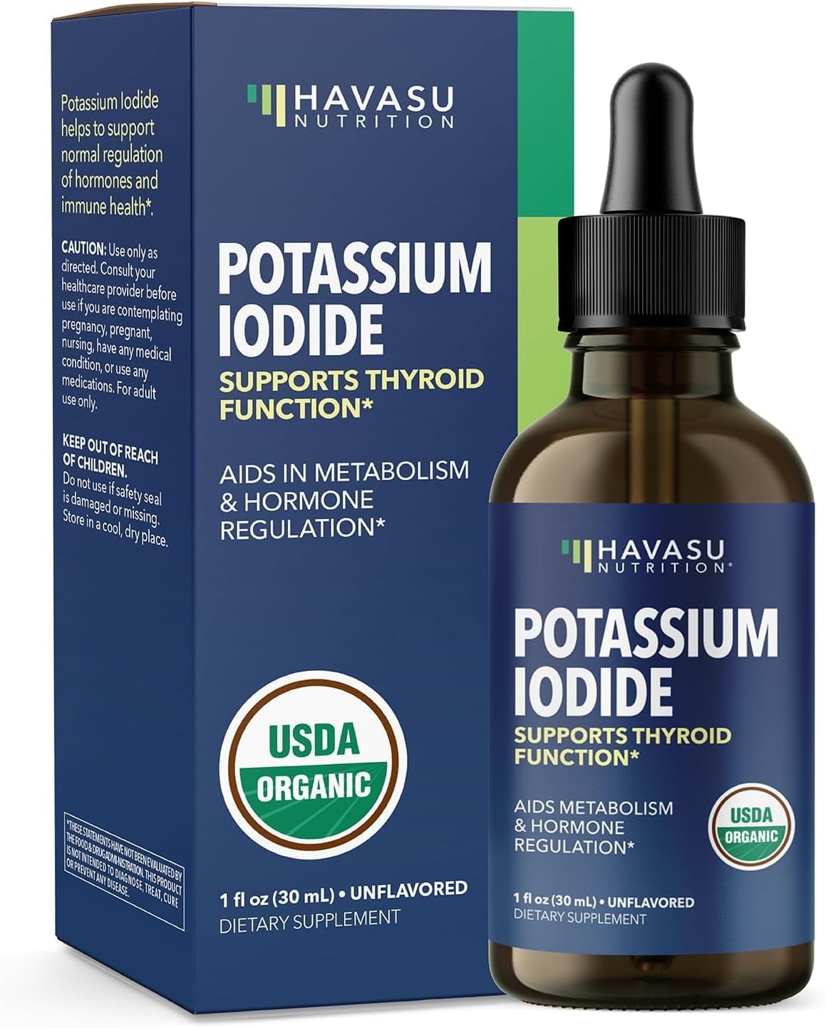 Havasu Potassium Iodide | Iodine Supplement | 1 Year Supply | Iodide Drops | USDA Organic | Nascent Iodine | Vegan, 30 ml