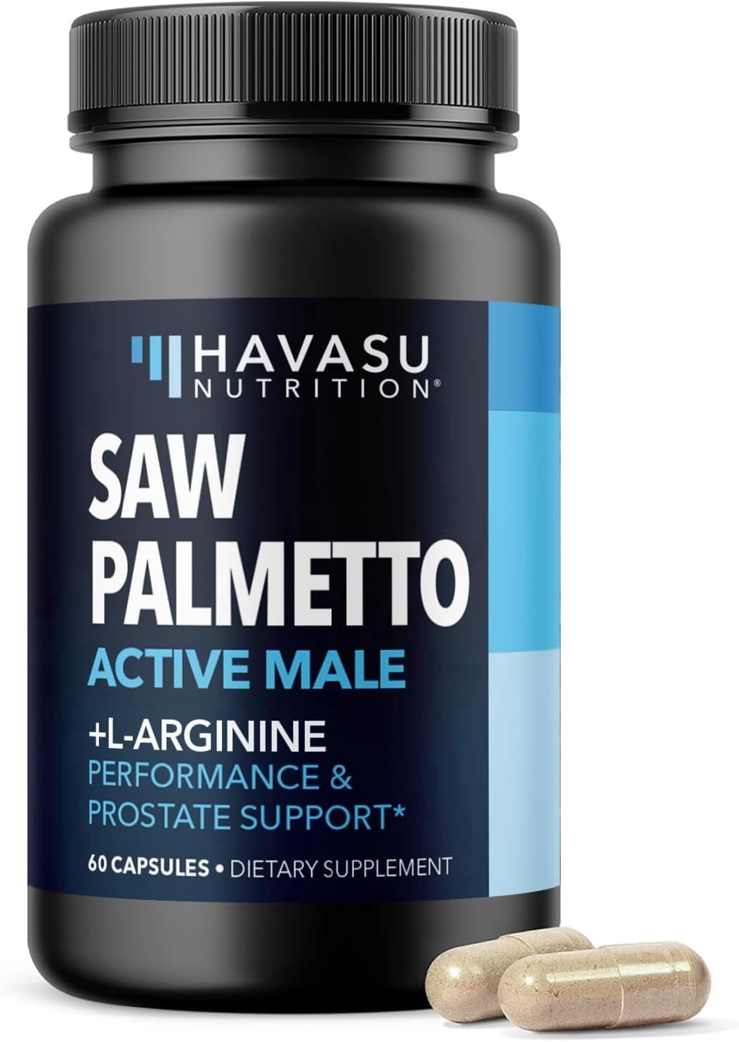 Havasu Nutrition Saw Palmetto & L-Arginine Capsules with S7 Blend, Hair Growth & Prostate Support, 60 Count