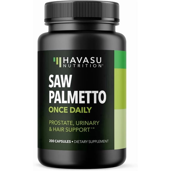 Havasu Nutrition Saw Palmetto Once Daily Capsules for Men, Hair & Prostate Health Support, 200 Count