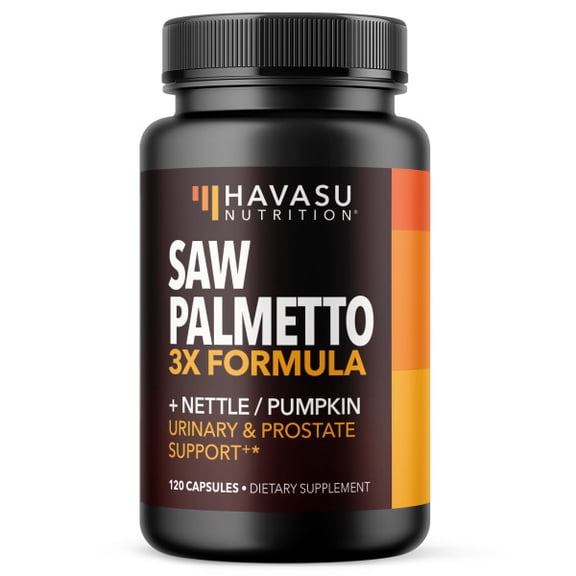 Havasu Vegan Saw Palmetto Prostate Supplement 3X | Stinging Nettle & Pumpkin Seed Prostate Health Pills | 120ct