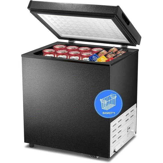 Havato 1.8 Cu.Ft Deep Freezer,Chest Freezer with Detachable Basket,Free Standing Top Open Door,Adjustable Temperature for Home/Kitchen/Office/Bar