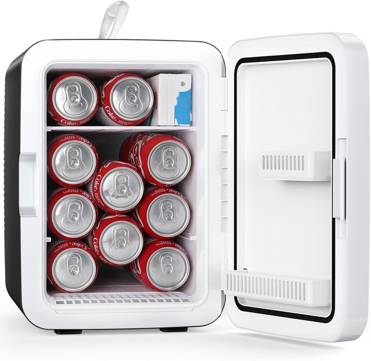Havato 10L Portable Personal Mini Refrigerator, Compact Mini Fridge, 2.6 Gal  with AC/DC Adapters for Beverage, Makeup, Black