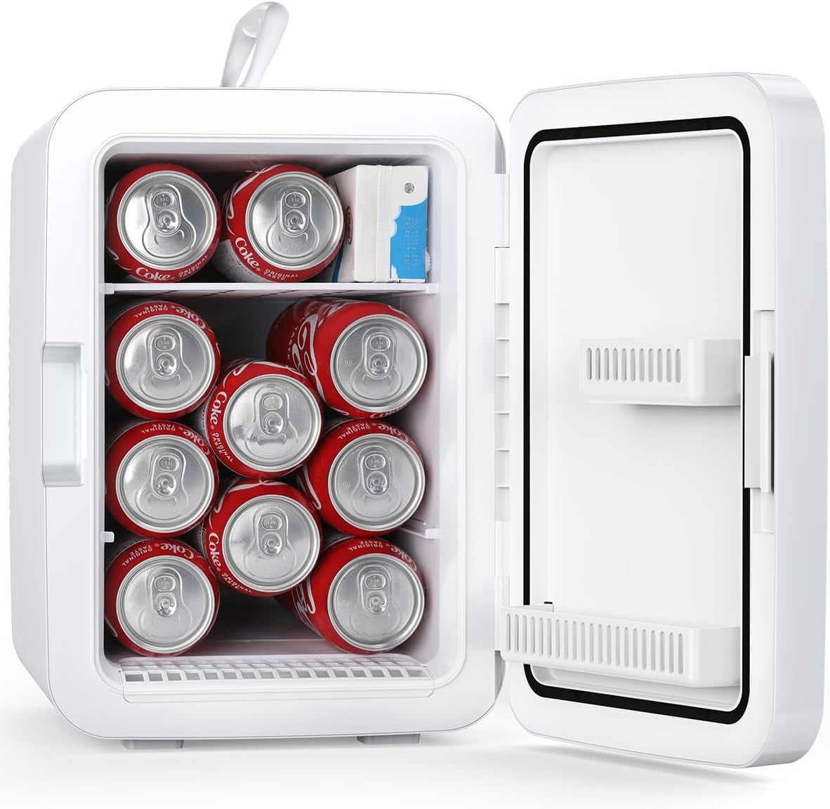 Havato 10L Portable Personal Mini Refrigerator, Compact Mini Fridge, 2.6 Gal  with AC/DC Adapters for Beverage, Makeup, White