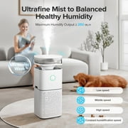 Havato 30‘’ Tall  H13 HEPA Air Purifiers for Home Large Room up to 3000sq.ft& Humidifier Combo, 3 Stage Filters Quiet Air Cleaner, 3L Top Water Tank, Auto Shut Off