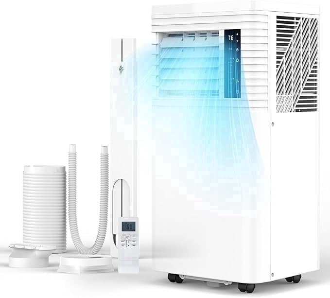 ZAFRO 12,000 BTU Portable Air Conditioner with Wifi & Remove Control, 44dB Ultra-Quiet Cools Up to 350sq.ft