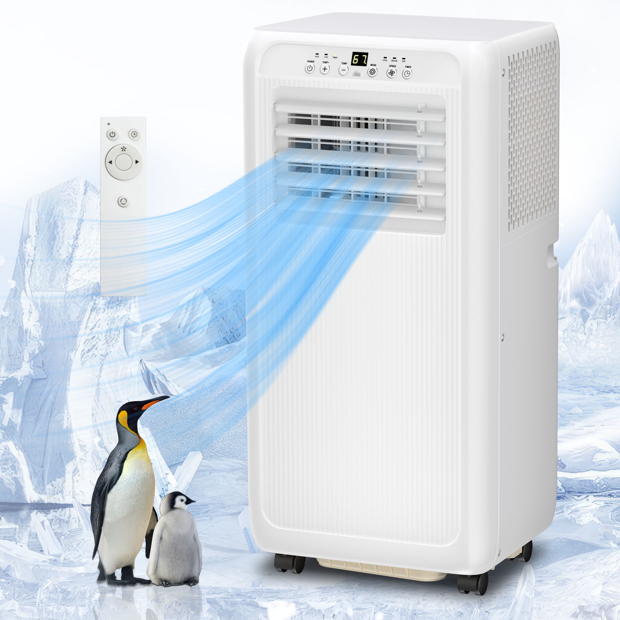 Havato 10000 BTU Portable Air Conditioner, 3-in-1 ac unit portable, Covers to 350 Sq.Ft., Remote Control, White
