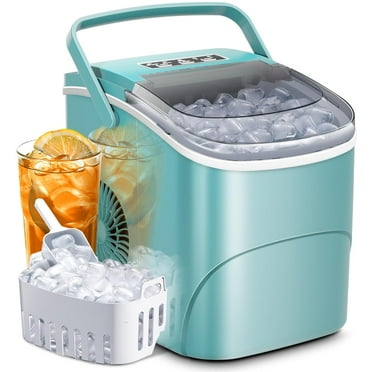 Havato Countertop Ice Maker, 9 Bullet Ice Cubes in 6 Mins, 26lbs/24H, w/ Scoop & Basket, Light Green