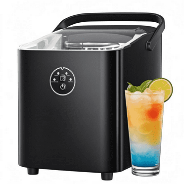 Havato Ice Makers Countertop with Handle,26Lbs/24H, 8 Cubes in 6 Mins,Portable Machine with Self-Cleaning, Perfect for Home Kitchen(Black)