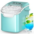 thumbnail image 1 of Havato Ice Makers Countertop with Handle, 26.5 Lbs / 24 H, 8 Cubes in 6 Mins, Portable Ice Machine with Self-Cleaning, Perfect for Home Kitchen (Green), 1 of 8