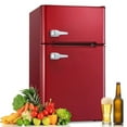 thumbnail image 1 of Havato 3.1 Cu.ft mini Fridge, double-door stainless steel design, silent defrost, first choice for home, dormitory and office, red, 1 of 8