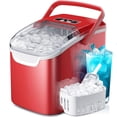 thumbnail image 1 of Havato Portable Countertop Ice Maker, One-Button Operation,  26Lbs/24H Efficient Ice Machine with Handle/ Scoop/Basket for Kitchen/Office/Bar and Party, Red, 1 of 9