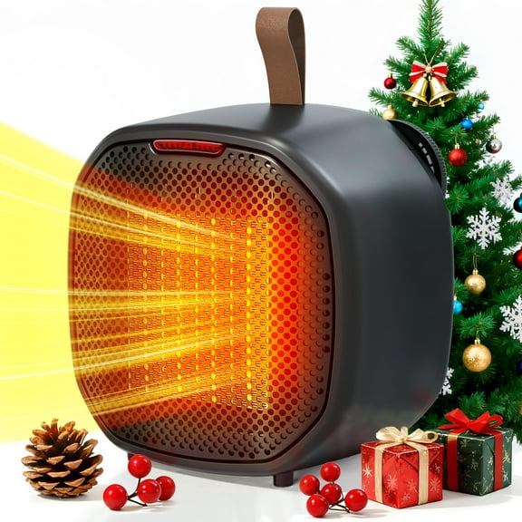 Havato Space Heater, 750 W/1500 W Portable Small Heater with Overheating & Tip-Over Protection, Electric Ceramic Heater for Indoor Use, Adjustable Thermostat for Home, Office, Black