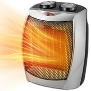 Havato Portable Space Heater for inside, 750W/1500W, ETL Certified, Silent Heating, Ceramic Small Fan Heater, for Home & Dorm, Silver