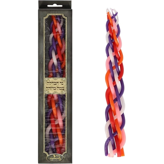 Havdalah Candle 100% Kosher (Colorful Braid)
