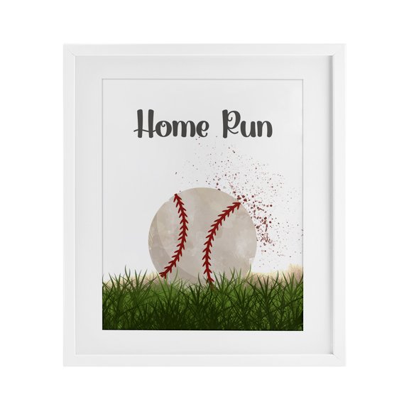 Stupell Industries Have A Ball Home Run White Framed Print Under Glass, design by Christine Simpson Art