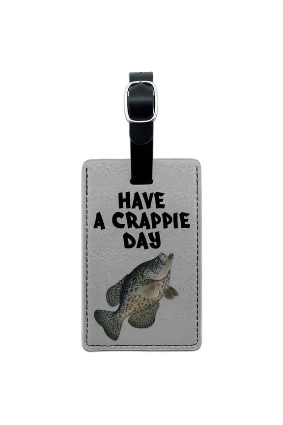 Fish Fishing Crappy Leather Luggage ID Tag Suitcase