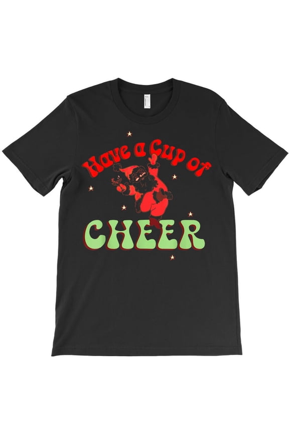 Have A Cup Of Cheer Funny Retro St. Nick Christmas Holiday Graphic H5015 T-Shirt, for Men and Women, Up to Size 5XL