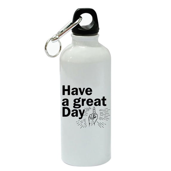 Have A Great Day White Aluminum Sports 20 oz Water Bottle