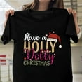 thumbnail image 1 of Have A Holly Dolly Christmas Funny Retro Western Holiday Graphic G226 Unisex T-Shirt, Up to Size 5XL, 1 of 2