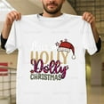 thumbnail image 1 of Have A Holly Dolly Christmas Funny Retro Western Holiday Graphic G226 Unisex T-Shirt, Up to Size 5XL, 1 of 2