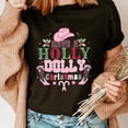thumbnail image 1 of Have A Holly Dolly Christmas Shirt, Western Cowgirl Holiday Tee, Pink Cowboy Boot Christmas TShirt, 1 of 4