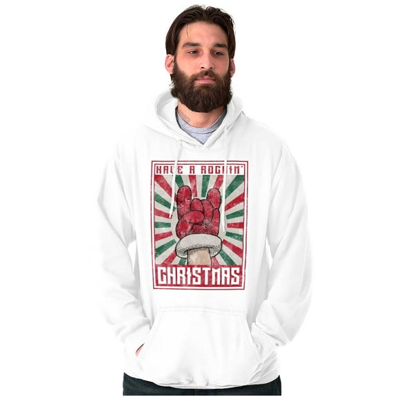 Have A Rockin Christmas Poster Unisex Plus Fleece Graphic Hoodie Brisco Brands 2X