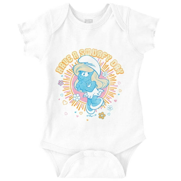 Have A Smurfy Day Smurfette Cartoon Bodysuit Jumper Girls Infant Baby Brisco Brands NB