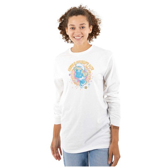 Have A Smurfy Day Smurfette Cartoon Women's Long Sleeve T Shirt Brisco Brands S