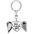 thumbnail image 1 of Have A Wonderful Year Quote Heart Angel Wing Key Chain Holder, 1 of 3