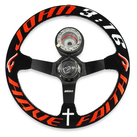 Have Faith 3:16 350MM Steering Wheel + Hub Adapter Kit For Subaru Impreza WRX